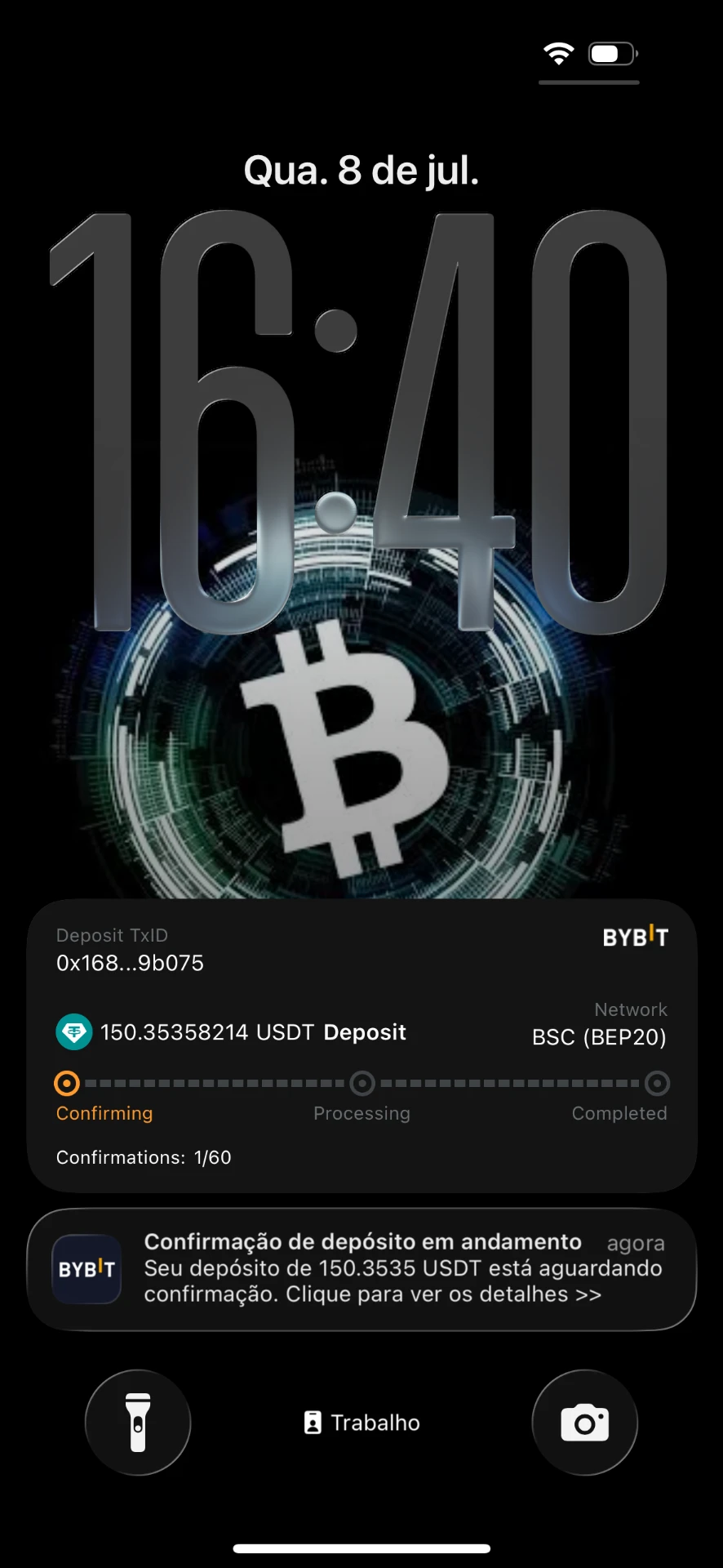 Lucro liquidado em USDT